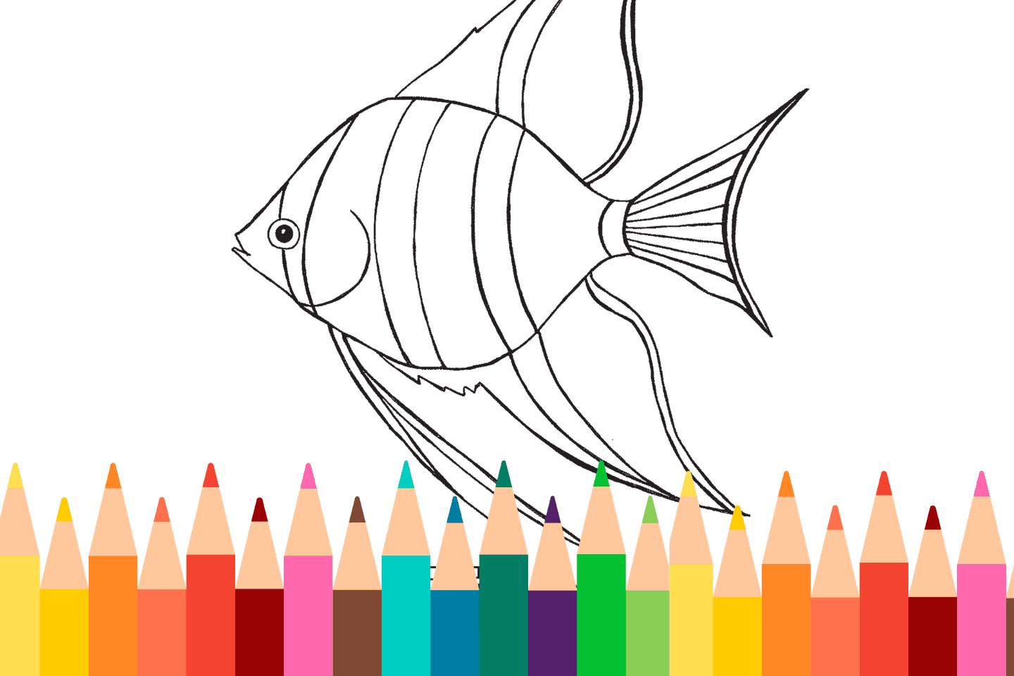 Printable angelfish coloring page for kids