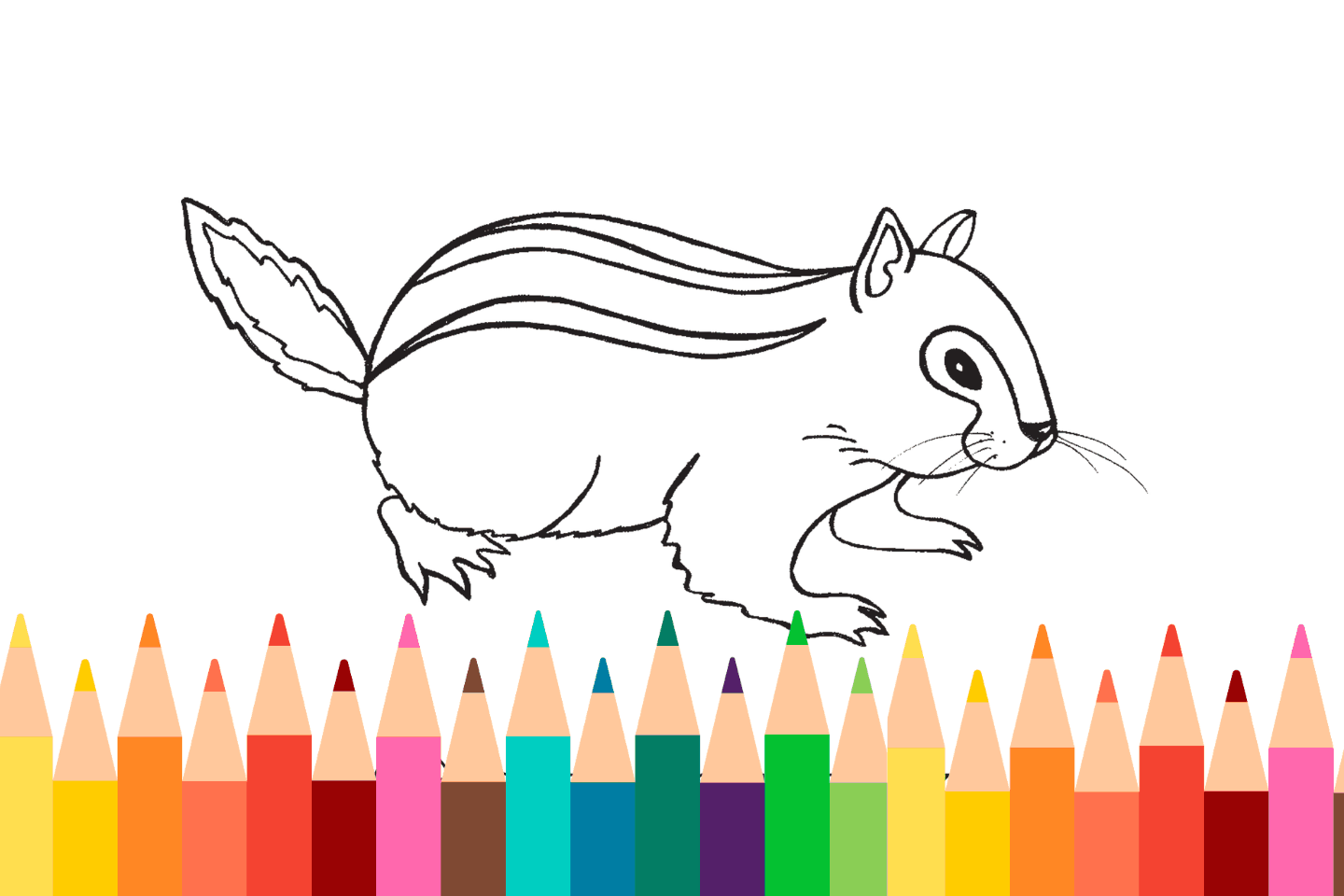 Printable chipmunk coloring page for kids