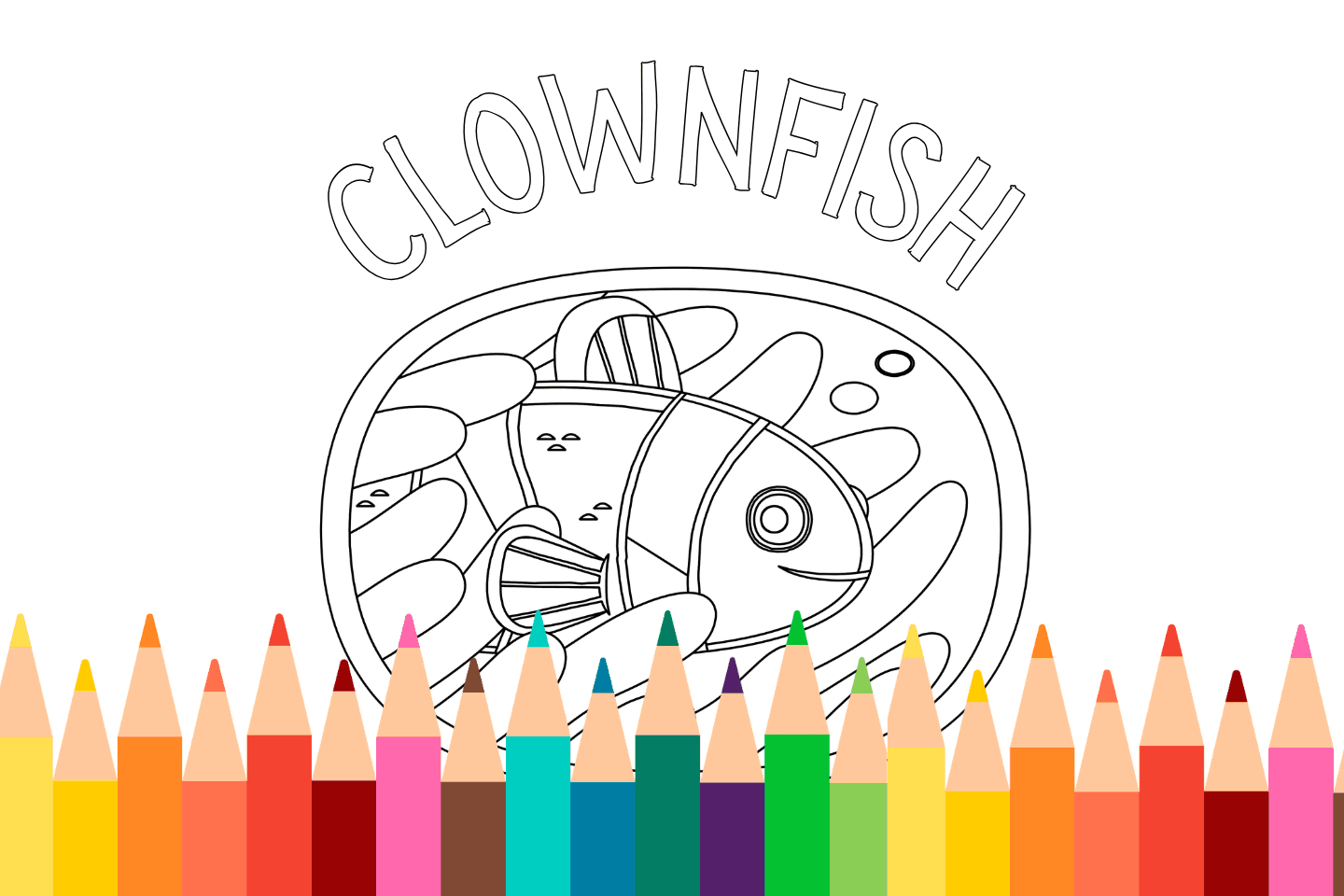 Printable clownfish coloring page for kids