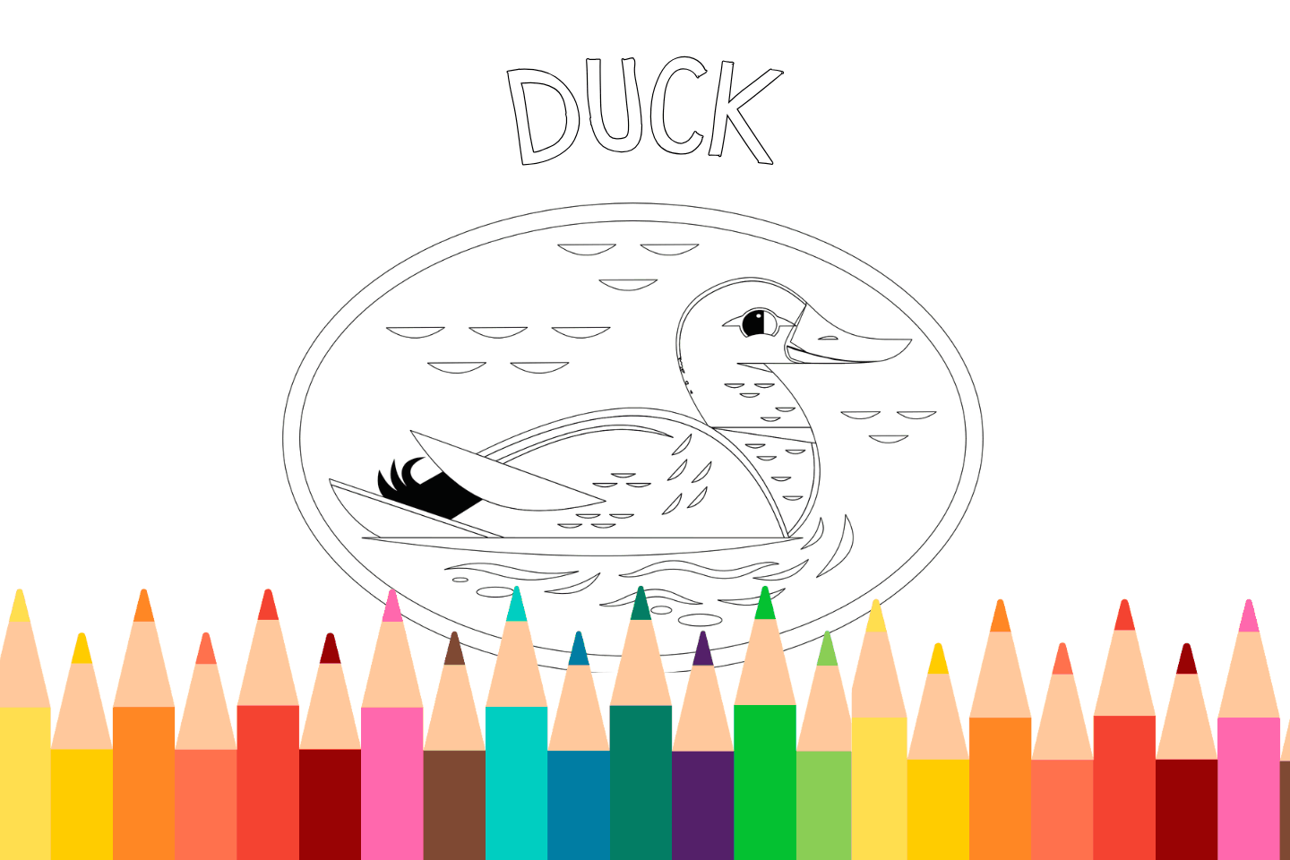 Printable duck coloring page for kids