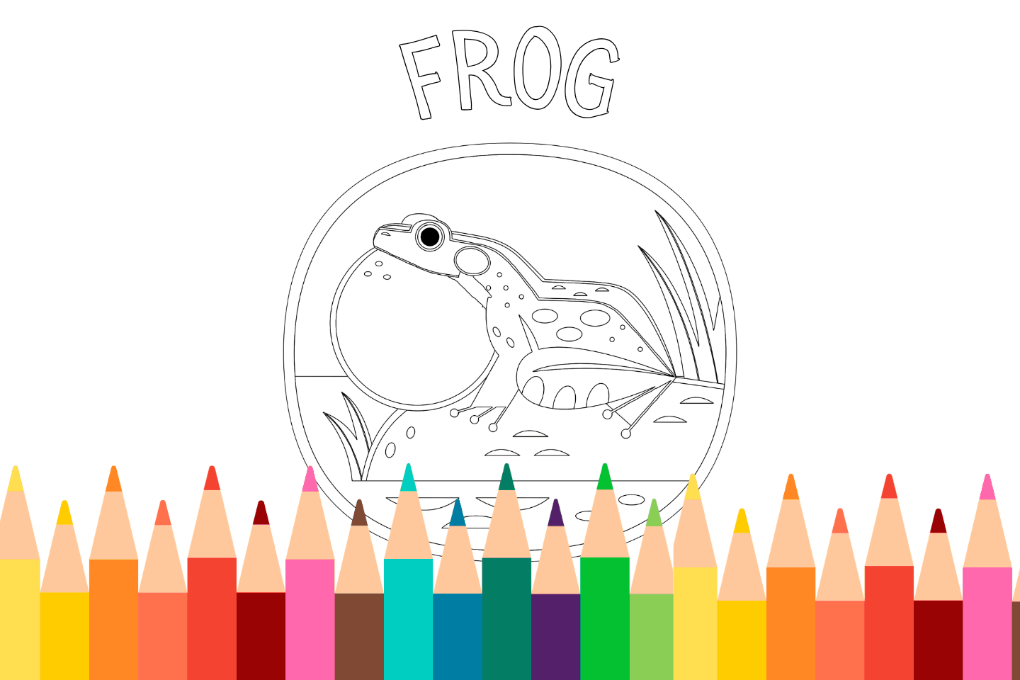 Printable frog coloring page for kids
