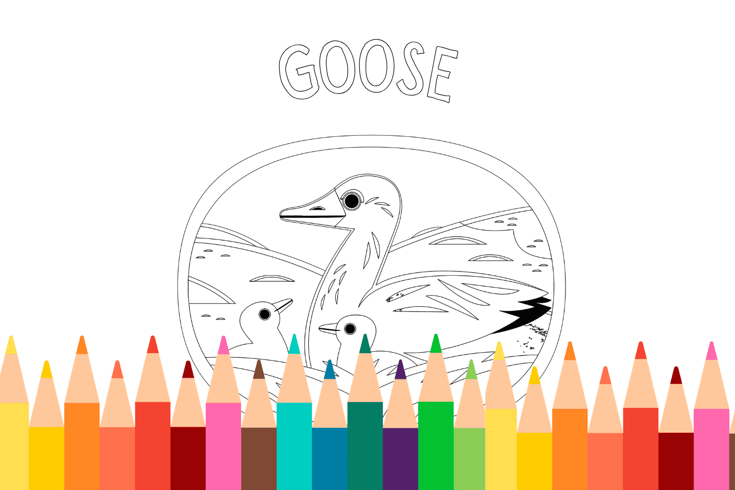 Printable goose coloring page for kids