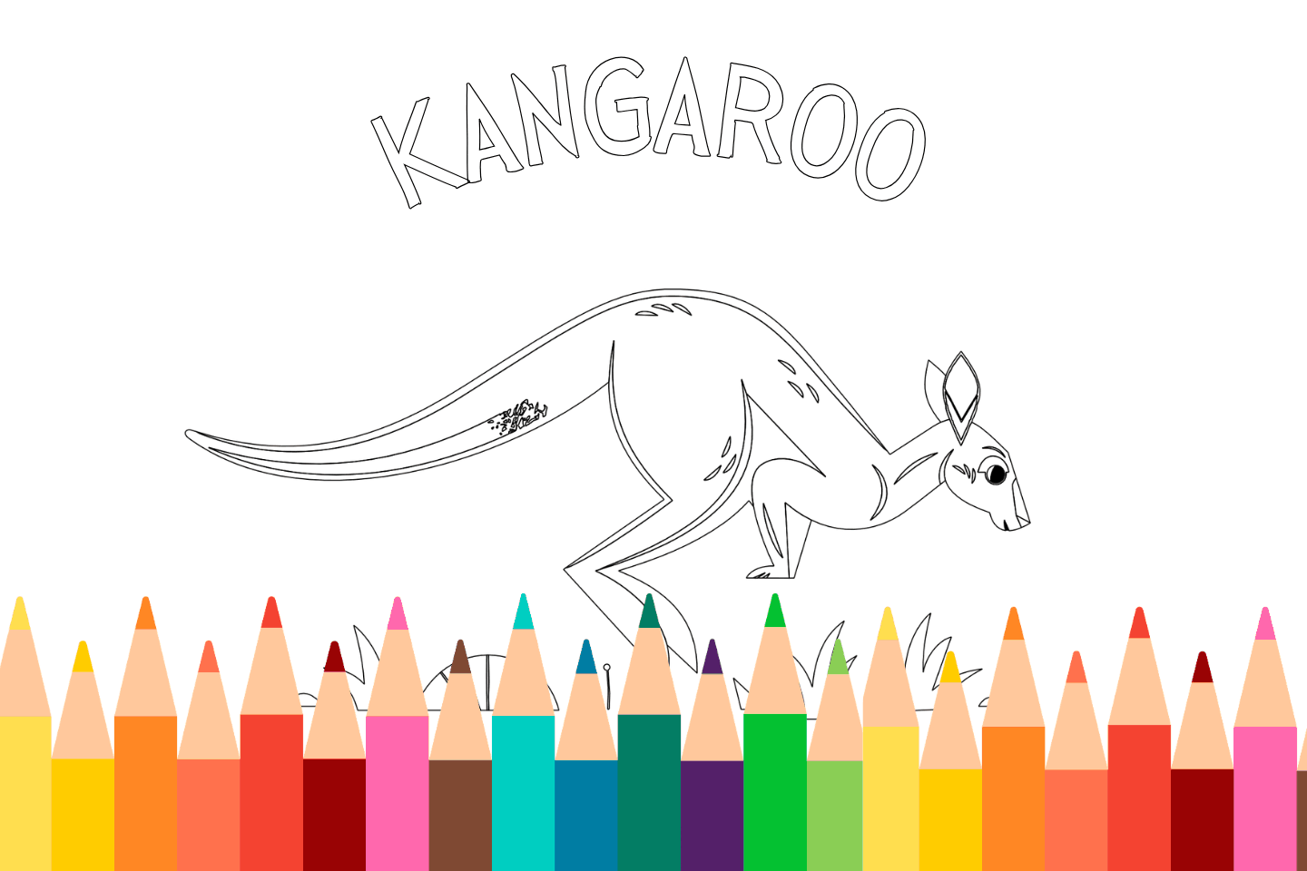 Printable kangaroo coloring page for kids