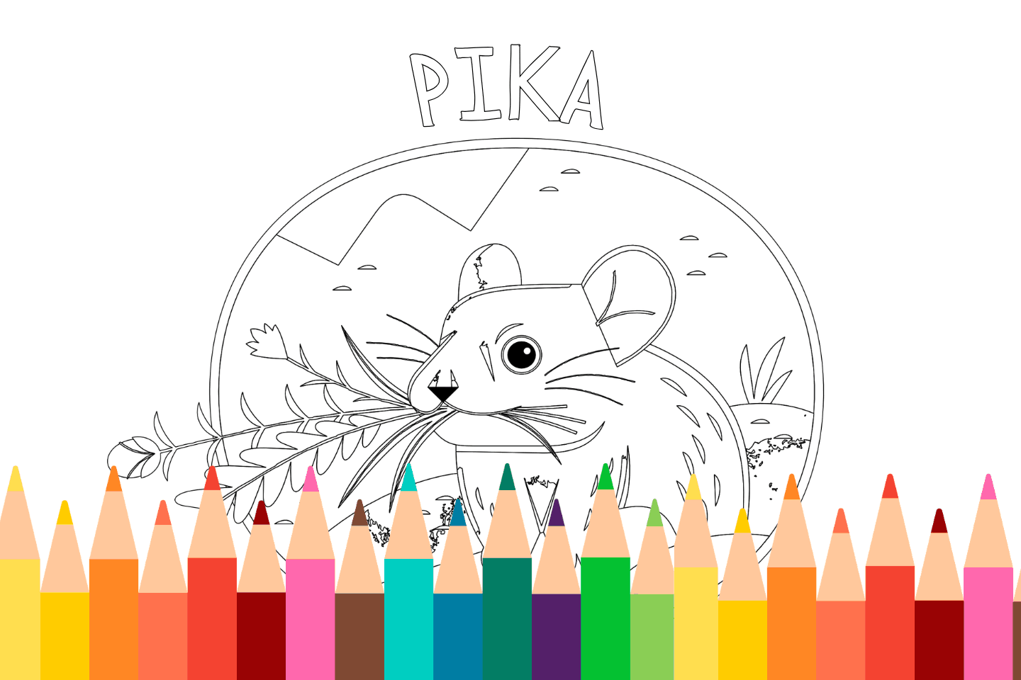 Printable pika coloring page for kids