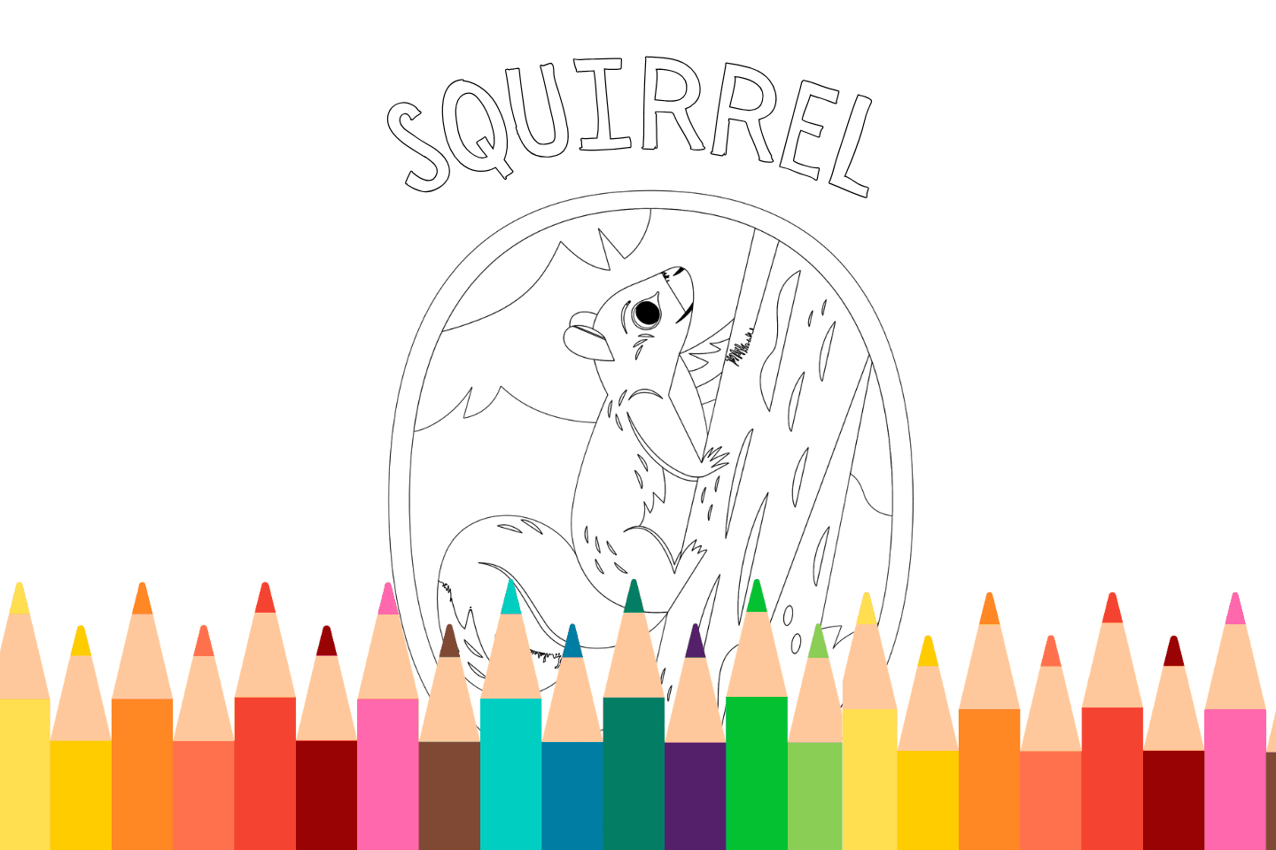 Printable squirrel coloring page for kids