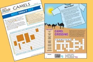 two activity pages about camels from Ranger Rick Zoobooks: Camels