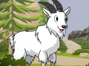 cartoon white mountain goat